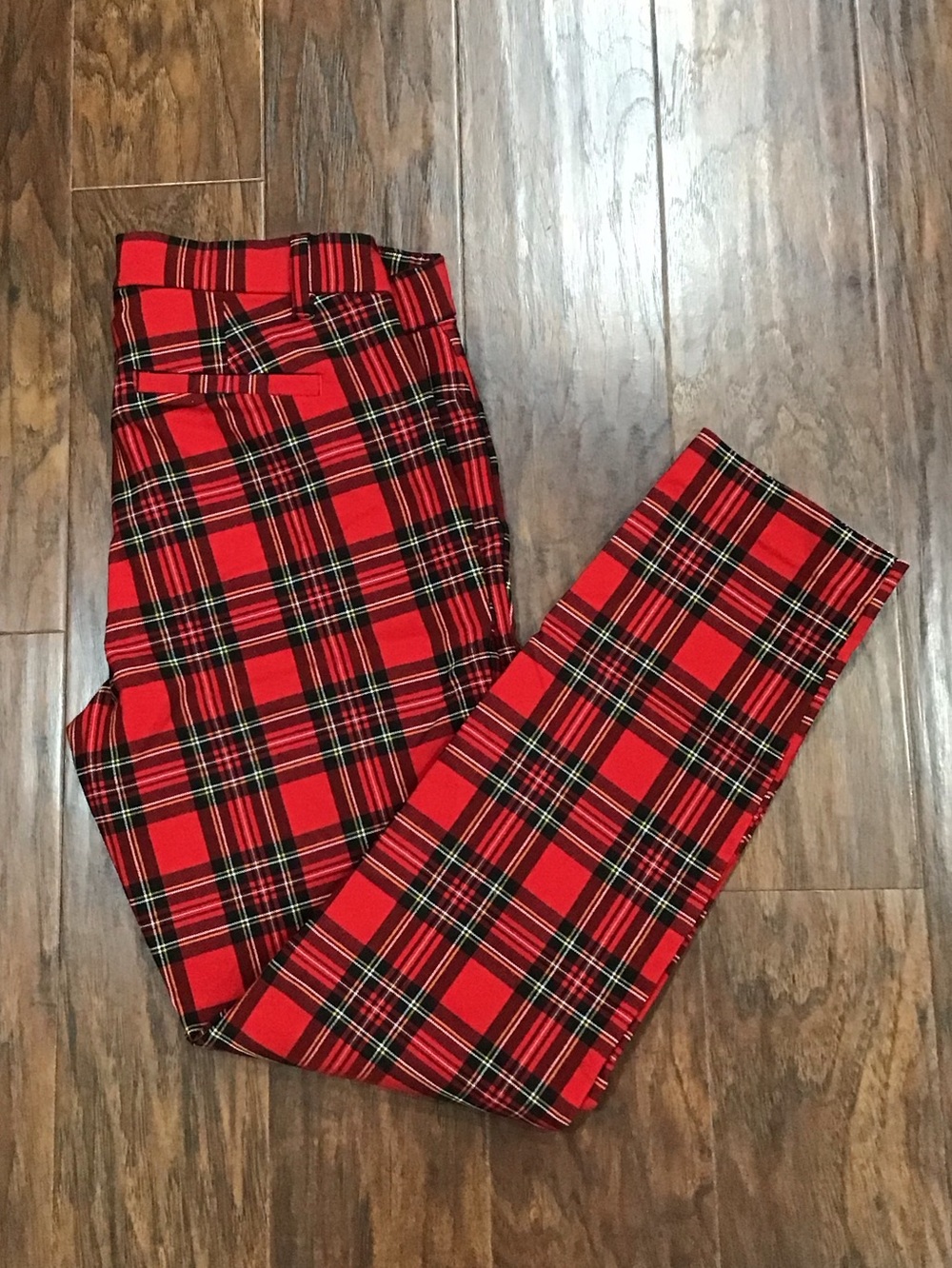 Gap Red Plaid Skinny Ankle Pants